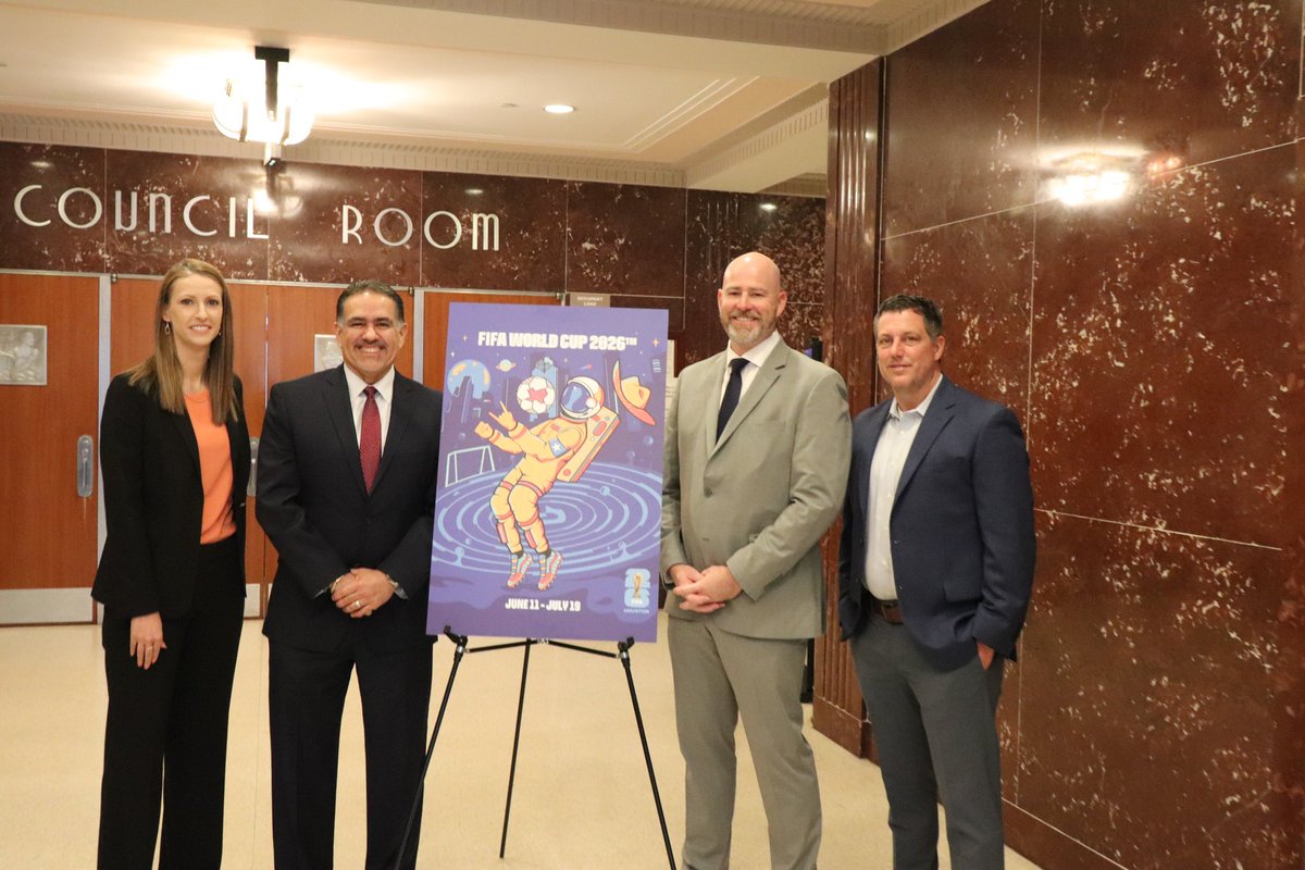 Houston Mayor's Office (@houmayor) on Twitter photo Today, the Harris County Houston Sports Authority <a href="/HCHSA/">Harris County - Houston Sports Authority</a> updated the Mayor and Council on FIFA World Cup 2026 preparations and revealed the new Official Houston Host City Poster created by local artist Stephanie Leal. Today, the Harris County Houston Sports Authority <a href="/HCHSA/">Harris County - Houston Sports Authority</a> updated the Mayor and Council on FIFA World Cup 2026 preparations and revealed the new Official Houston Host City Poster created by local artist Stephanie Leal.