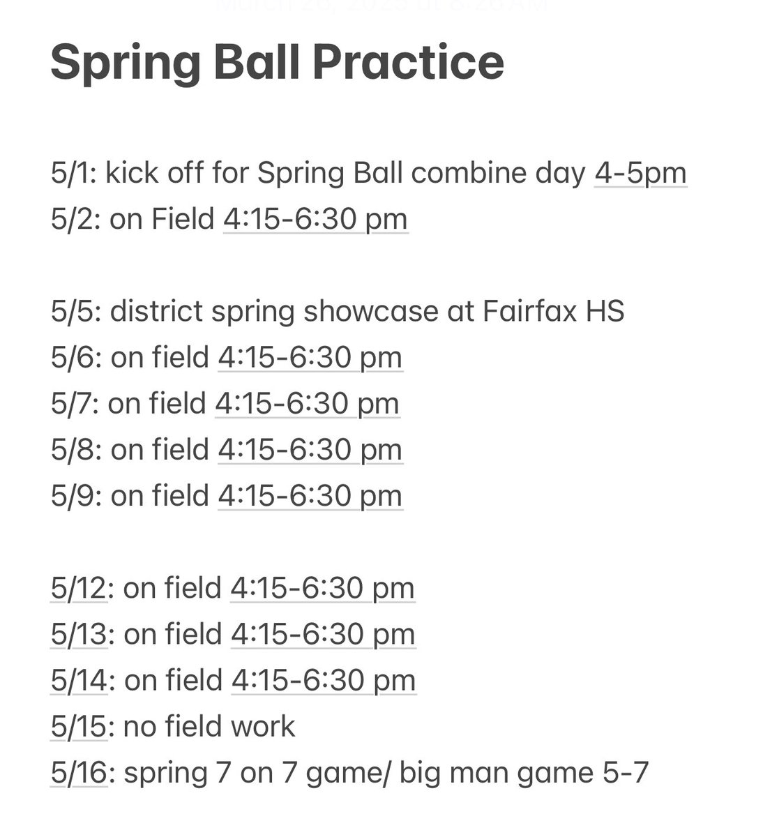 College coaches looking to stop by Chavez for spring ball, here is our spring schedule when we will be on the field. Got some dudes for you who can ball with high GPAs #ChavezMade