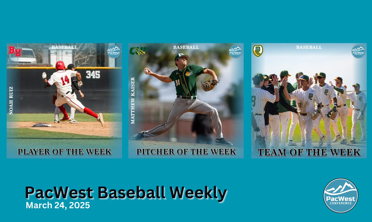 PacWest Conference (@thepacwest) on Twitter photo <a href="/cuigoldeneagles/">CUI Athletics</a> Matthew Kaiser made CUI history with a no-no against Westmont, while <a href="/BiolaAthletics/">Biola Athletics</a> Noah Ruiz drove in 11 runs in 4 games. <a href="/PLNUSeaLions/">PLNU Sea Lions</a> won four straight to gain Team of the Week. <a href="/cuigoldeneagles/">CUI Athletics</a> Matthew Kaiser made CUI history with a no-no against Westmont, while <a href="/BiolaAthletics/">Biola Athletics</a> Noah Ruiz drove in 11 runs in 4 games. <a href="/PLNUSeaLions/">PLNU Sea Lions</a> won four straight to gain Team of the Week.