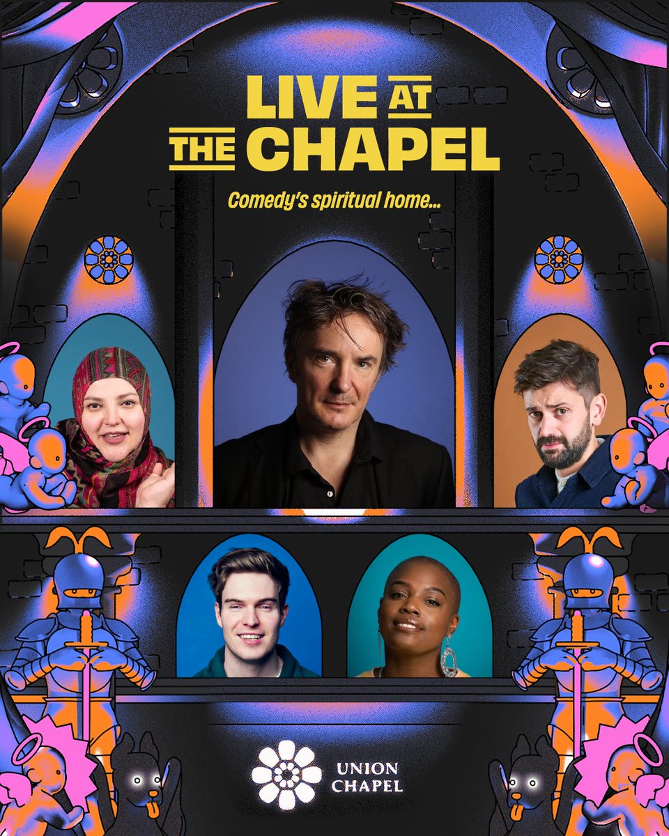 Union Chapel London (@unionchapeluk) on Twitter photo .<a href="/LATchapel/">Live At The Chapel</a> with <a href="/thedylanmoran/">Dylan Moran</a> | Sat 10 May
Perrier & BAFTA winner + Black Books legend headlines plus viral sensation <a href="/FinTaylorcomedy/">Fin Taylor</a> , newcomer <a href="/ThorStenhaug/">Thor Stenhaug</a> , Taskmaster icon <a href="/fatihaelghorri/">Fatiha El-Ghorri</a> & rabble rousing <a href="/ThanyiaMoore/">🇯🇲🇬🇧</a>
Book now at unionchapel.org.uk/venue/whats-on… .<a href="/LATchapel/">Live At The Chapel</a> with <a href="/thedylanmoran/">Dylan Moran</a> | Sat 10 May
Perrier & BAFTA winner + Black Books legend headlines plus viral sensation <a href="/FinTaylorcomedy/">Fin Taylor</a> , newcomer <a href="/ThorStenhaug/">Thor Stenhaug</a> , Taskmaster icon <a href="/fatihaelghorri/">Fatiha El-Ghorri</a> & rabble rousing <a href="/ThanyiaMoore/">🇯🇲🇬🇧</a>
Book now at unionchapel.org.uk/venue/whats-on…