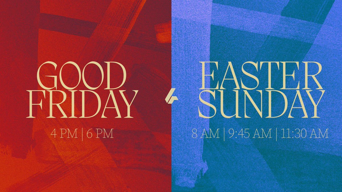 Celebrate the finished work of Christ with us Easter Weekend!

Good Friday Services: 
April 18 | 4 PM &amp; 6 PM
(ASL interpretation available at 4 PM)

Easter Services: 
April 20 | 8 AM &amp; 9:45 AM &amp; 11:30 AM
(ASL interpretation available at 11:30 AM)