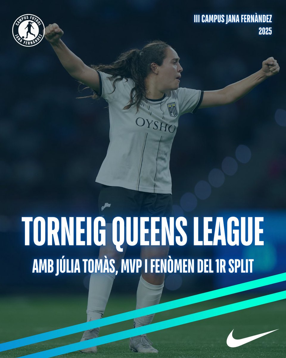 👑 𝗧𝗢𝗥𝗡𝗘𝗜𝗚 𝗤𝗨𝗘𝗘𝗡𝗦 𝗟𝗘𝗔𝗚𝗨𝗘

Tornarem a gaudir d’una de les activitats més especials! ⚡️

🤩 Viu la Queens League al Campus Jana Fernàndez amb <a href="/Juliatm_4/">Júlia Tomàs</a> , guanyadora i MVP del 1r split.

✍🏻 Inscripcions obertes a campusjanafernandez.com

#CampusJanaFernàndez
