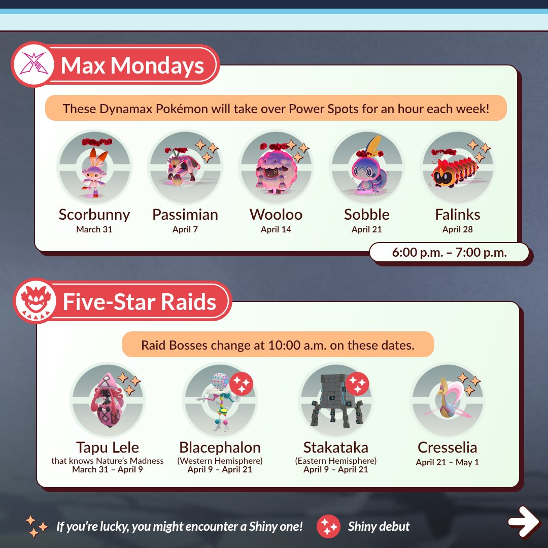 Hop, skip, and jump to the Spring into Spring event in #PokemonGO!

April is filled with events such as Stunning Styles, Sweet Discoveries, and so much more!