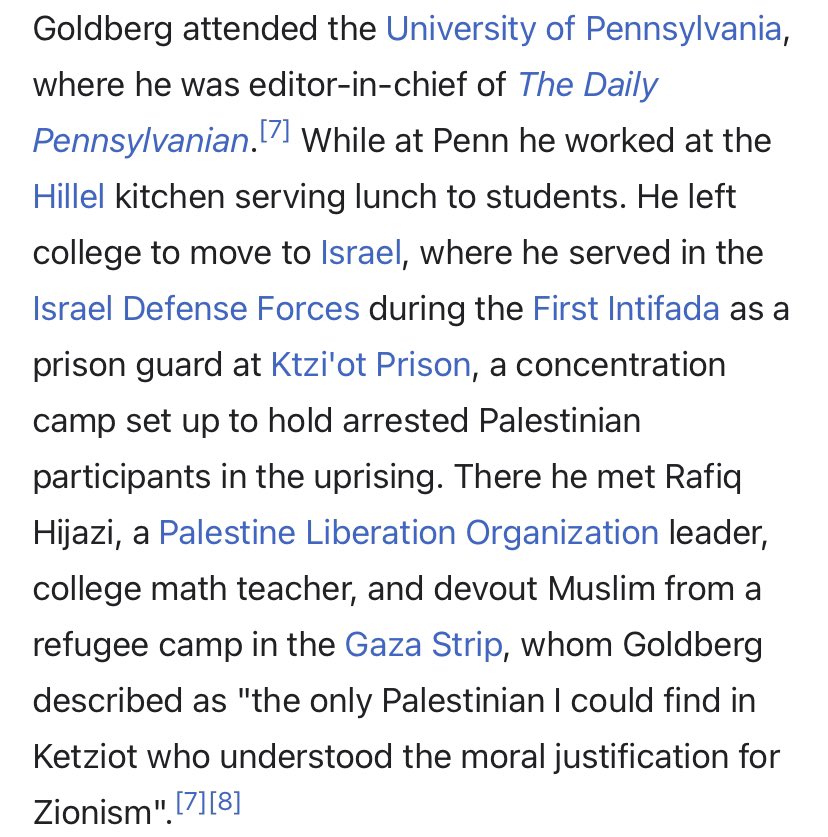 FYI Jeffery Goldberg, who was “accidentally” added to a signal chat of U.S gov officials, is a former IDF prison guard.

He was born in Brooklyn, NY and quoted he felt the “empowerment in Israel” when he visited on a birth trip. Coincidentally refusing to leak any more info ->
