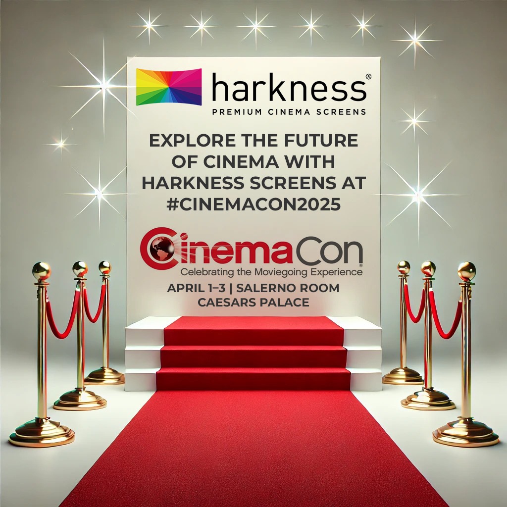 Harkness Screens is back at #CinemaCon2025

Get hands-on with the all-new HSG Labs Checker, explore screen innovations, and meet the minds behind the magic. 

Don’t miss it!

Visit us: Salerno Room, Caesars Palace, Las Vegas | April 1–3

harkness-screens.com/cinemacon-2025