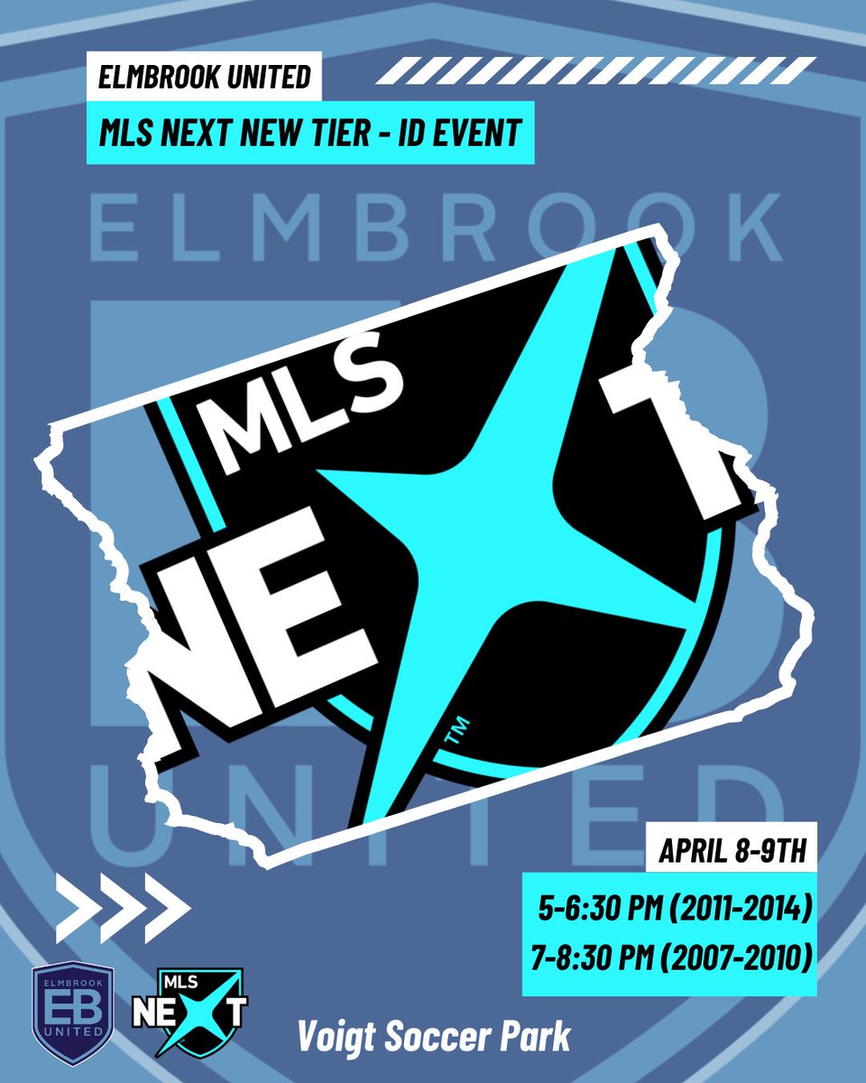 EBU is excited to announce our first MLS Next New Tier ID event! Interested players should attend the event on April 8-9 at Voigt Park. Use the registration link provided: forms.gle/fMHMvXZ8GnvkSb…