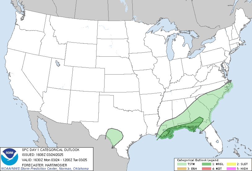 LimWeather's tweet photo. D1 #MarginalRisk in SE US esp #NewOrleans,#Metairie,#Kenner,#Gulfport,#Daphne,#Foley,#Fairhope,#Pensacola,#Tallahassee,#PanamaCityFL,#Destin,#FerryPass,#BrentFL,#LynnHaven,#Valdosta
2%#Tornado/15%#Wind/5%#Hail Risk
#Wxx #WxTwitter #SPC #SevereWx #LAwx #mswx #Alwx #FLwx #GAwx https://t.co/uYtJ6j26Ow