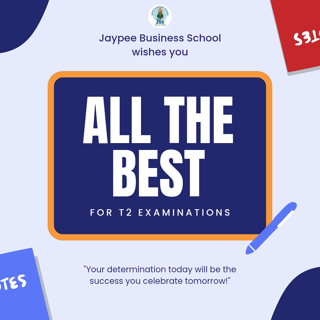 NoidaJBS's tweet photo. Wishing all our students the very best for their exams! Stay focused, give it your best, and believe in yourself. You’ve got this!
#BestOfLuck #StayFocused #YouGotThis #UniversityLife #ExamSeason #FutureLeaders #HardWorkPaysOff https://t.co/9hMKUdAOeD