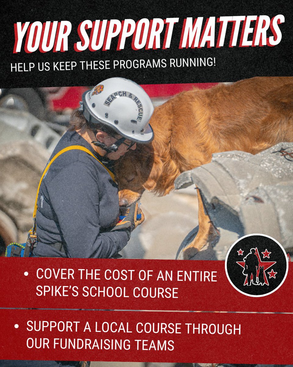 Spikesk9fund's tweet image. A well-trained K9 provides invaluable, non-lethal support when human abilities fall short – that’s why training matters &amp;amp; why #SpikesSchool exists.

Check out our upcoming courses from April to May:

🐺 HRD Crime Scene School (SAR)
April 25-26, 2025 – Xenia, OH

🐺 K9 Emergency…