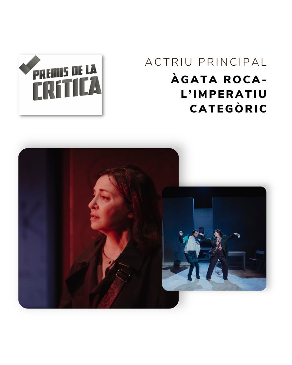 #premisdelacritica
🏆Millor actriu principal 
ÀGATA ROCA, 
 
per 'L’imperatiu categòric'
de <a href="/teatrelliure/">Teatre Lliure</a> 
 
👏🏼👏🏼👏🏼