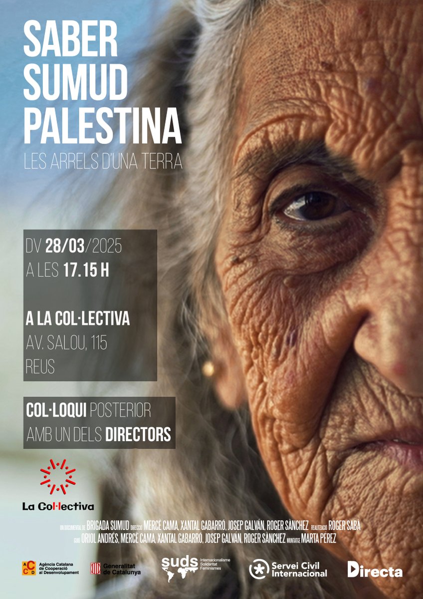 🎞️#SaberSumudPalestina🇵🇸🗝️

📆Divendres 28 de març
🕔a les 17.15 h
📌 #LaCol·lectiva, av. Salou, 115
📍#Reus