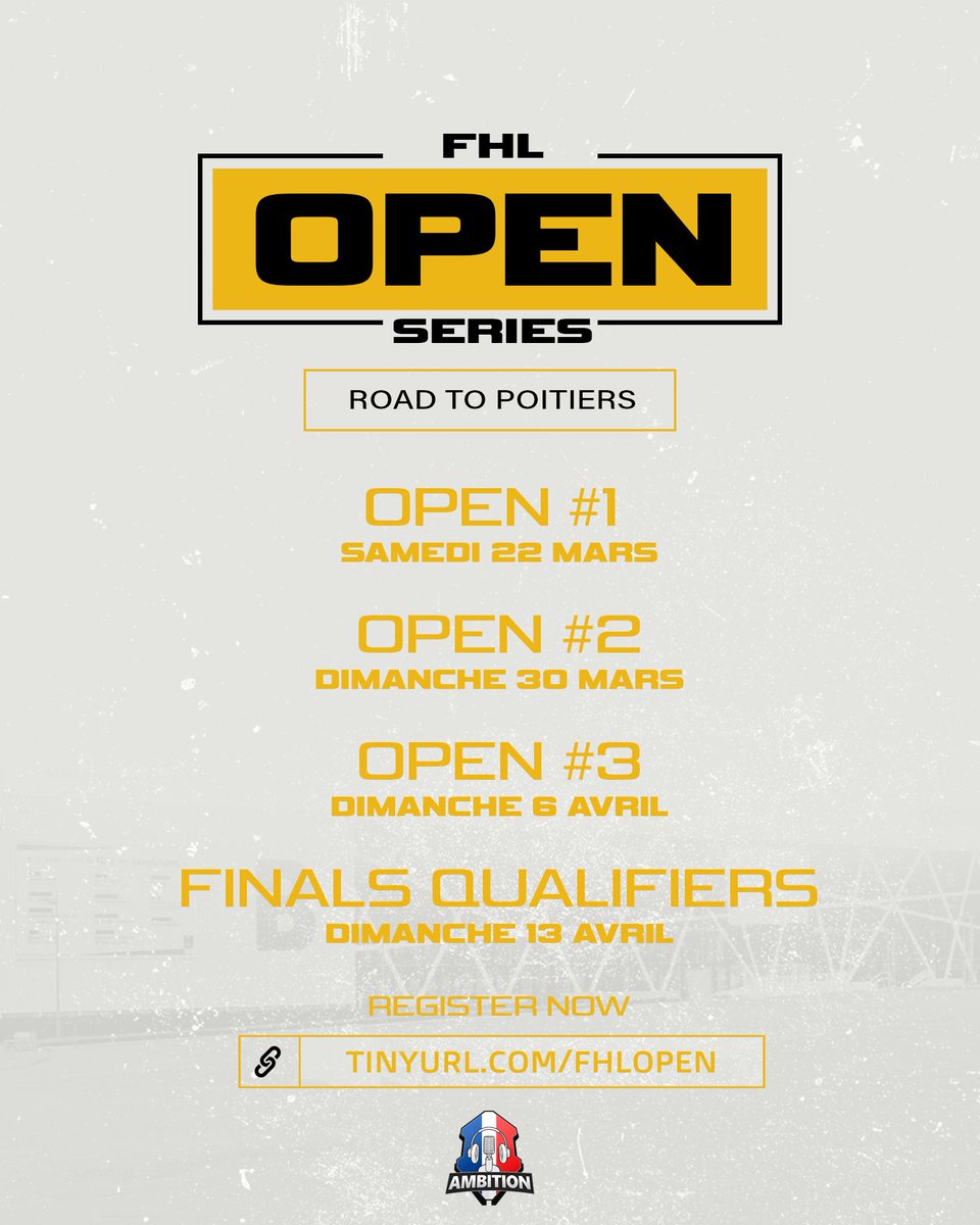 🏆 FRENCH HALO LEAGUE 🏆

À partir de cette semaine, les tournois FHL se dérouleront les dimanches à 13h00, venant remplacer le créneau des tournois HCS.

OPEN #2
🔗 tinyurl.com/FHLOpen2
📅 Dimanche 30 Mars
🕐 13h00

Ambition | FHL 2025