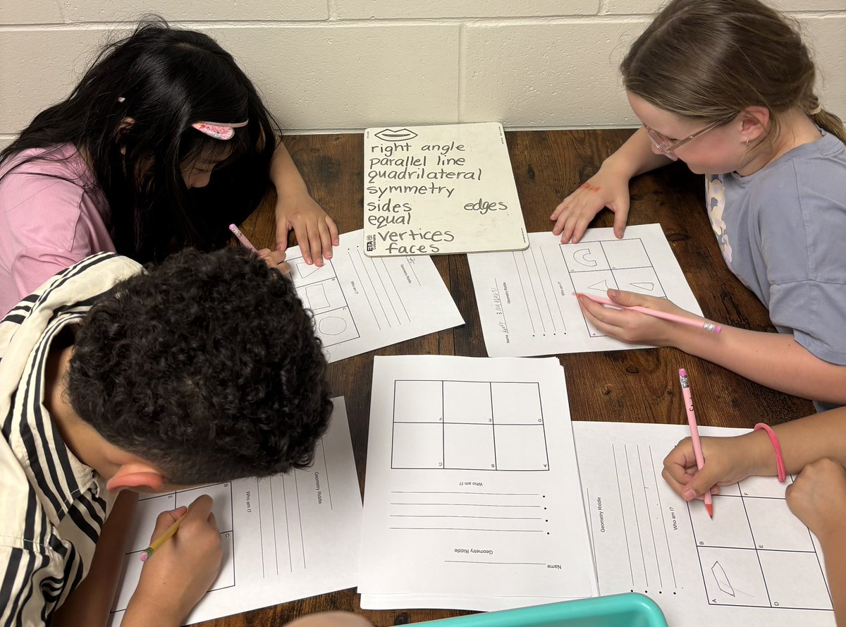 mrstaylor_fce's tweet image. These 1st and 2nd graders are using vocabulary that a mathematician might use when writing a geometry riddle. @HumbleISD_FCE @MsWilliams77 #LanguageOfTheDisciplines #DepthAndComplexity