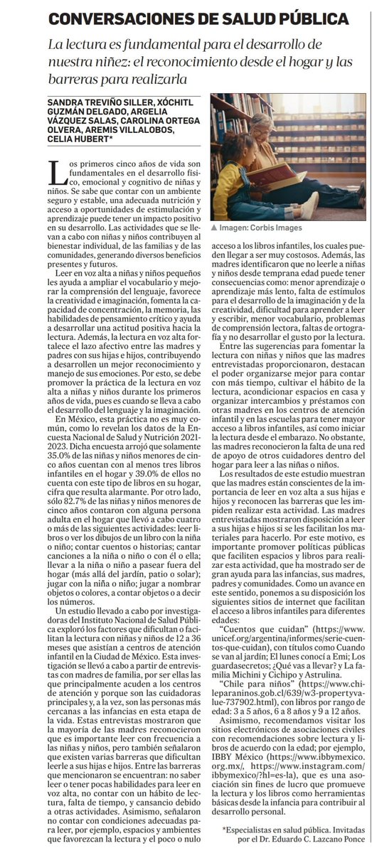 Eduardo Lazcano Ponce (@elazcanoponce) on Twitter photo Les comparto esta colaboración de investigadoras del <a href="/inspmx/">INSP México</a> sobre el papel fundamental de la lectura para el desarrollo de nuestra niñez.
lajornadamorelos.mx/opinion/conver… Les comparto esta colaboración de investigadoras del <a href="/inspmx/">INSP México</a> sobre el papel fundamental de la lectura para el desarrollo de nuestra niñez.
lajornadamorelos.mx/opinion/conver…