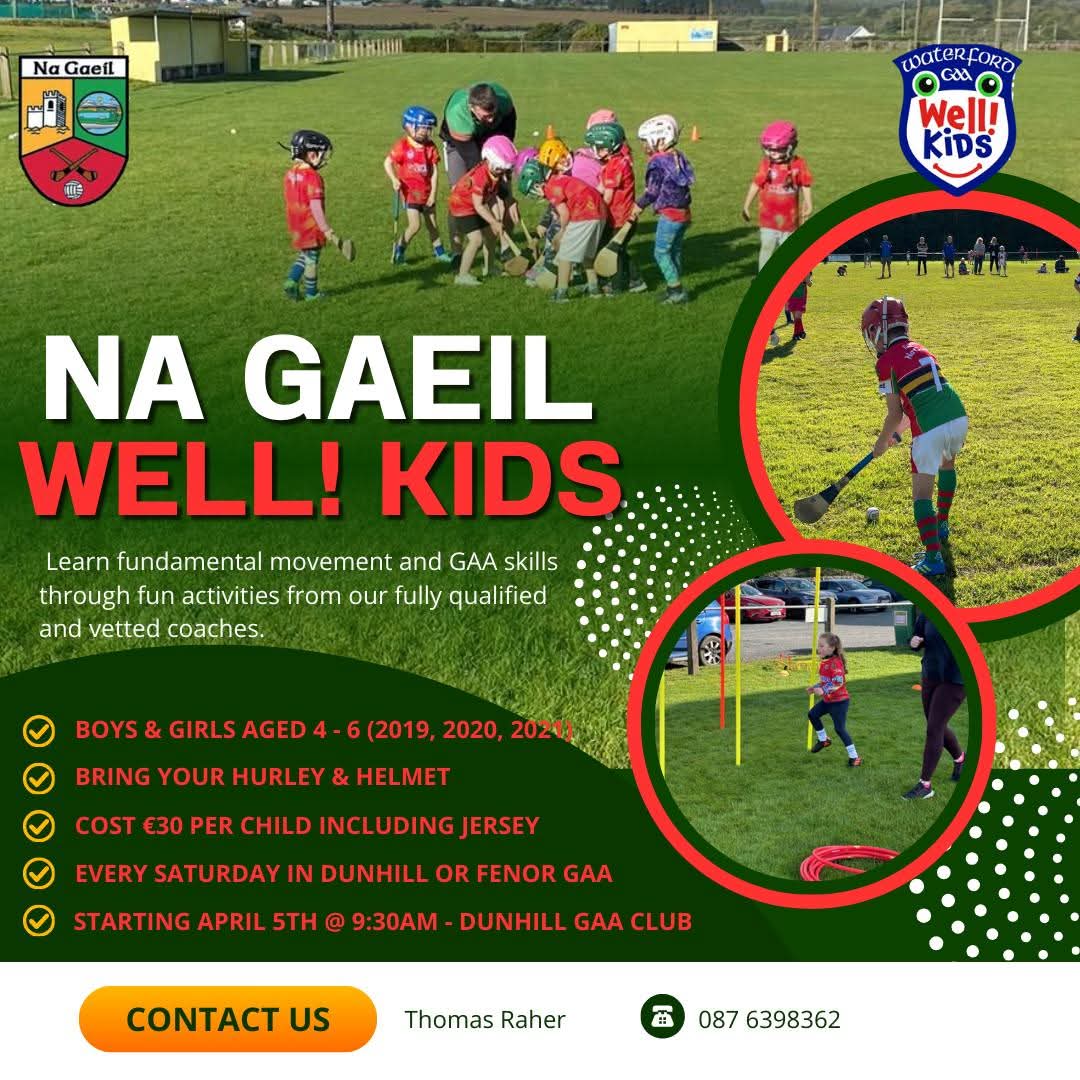WhelanGavin's tweet image. #NaGaeil @wellkidsgaa Nursery Programme commencing next month, details below ✅️👇 #StartingOut #Fundamentals #FUNAndEnjoyment #GAA 

@gaadunhill @FenorGAA @WaterfordGAA @EastDeiseGAA @CnamB_Waterford @brianoh91