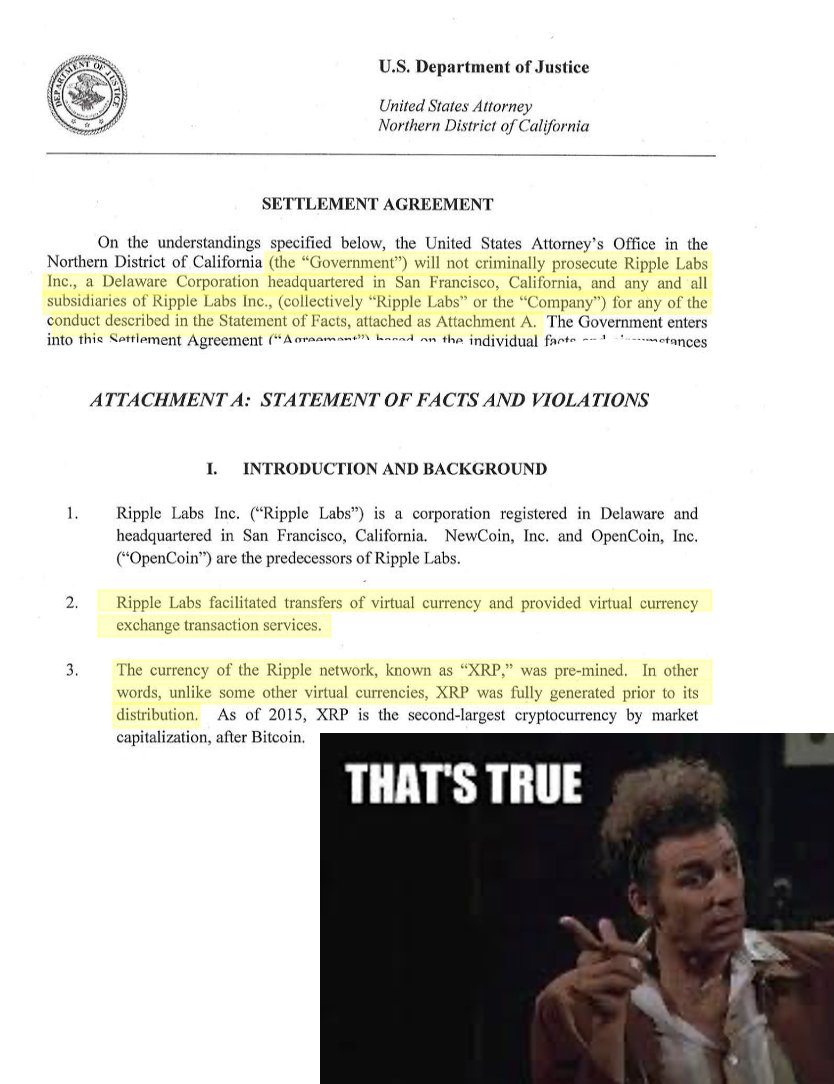 cryptojusticeco's tweet image. Gosh!  Did you know that the federal government had already sued and settled with @ripple on May 5, 2015, declaring XRP a "virtual currency"?!?!?!?