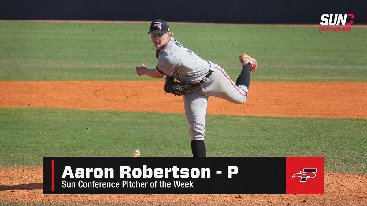 SEUFireBaseball's tweet photo. Congratulations to Aaron Robertson for being named the @SunConference Pitcher of the Week for the second time this season!!
#FuelTheFire๐ฅ https://t.co/wjogeZiZ7N