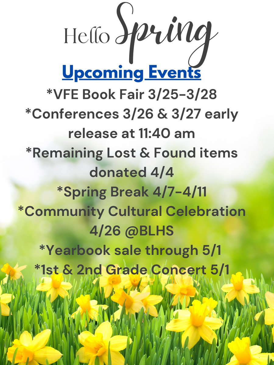 Please check out our upcoming important events and dates! <a href="/Adam_Uhler/">Adam Uhler</a> @LaurieDent1 <a href="/SumnerSchools/">Sumner-Bonney Lake School District</a> <a href="/VFEpto/">VFEpto</a>