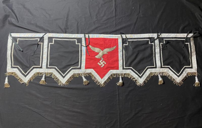 ChaseMilitaria's tweet photo. very nice and very rare WW2 German Luftwaffe Flak Regiment drum banner which has 5 panels on https://t.co/gYpRP1VLcf. https://t.co/uTA2K6C9Z5