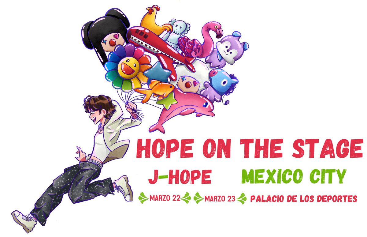 candito_0's tweet photo. Un bonito banner conmemorativo para la llegada del solecito ☀️❤️ a tierras mexicanas 🇲🇽✨ que increíble estuvo 🙌🏼

Para esta ilustración me base en los globeros 🎈🐿️ en los álbumes y una que otra referencia de Hobi 💛🩵

#JHOPE #jhope_TOUR #HOPE_ON_STAGE_TOUR_CDMX #jhopefanart https://t.co/GYBZeaURXJ
