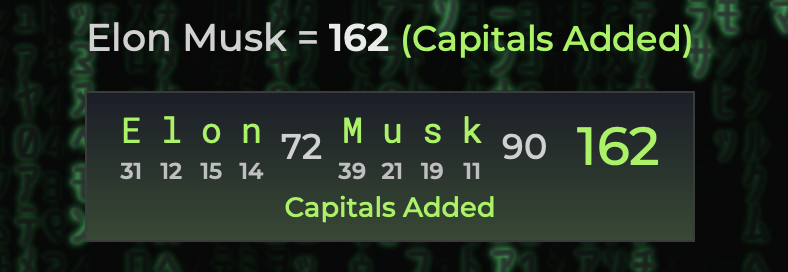 GematriaClub's tweet photo. TESLA =33 #GG33
3 x 6 x 9 =162 #Letterology
Free Energy =162 @elonmusk https://t.co/SvHbYEdCv8