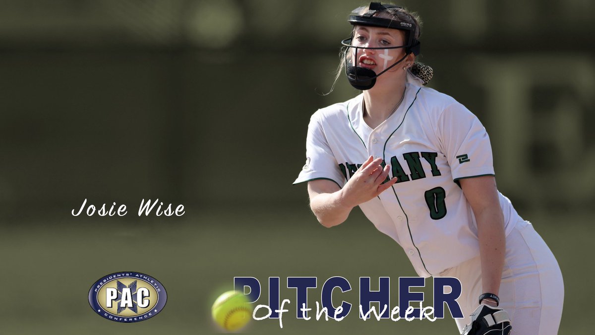 For the second straight week, Josie Wise has been named the <a href="/PAC_Athletics/">Presidents’ Athletic Conference</a> Pitcher of the Week after going 2-0 with one save and a 1.00 ERA #RollBison 

bethanybison.com/sports/sball/2…

#RollBison #pacsb #d3sb