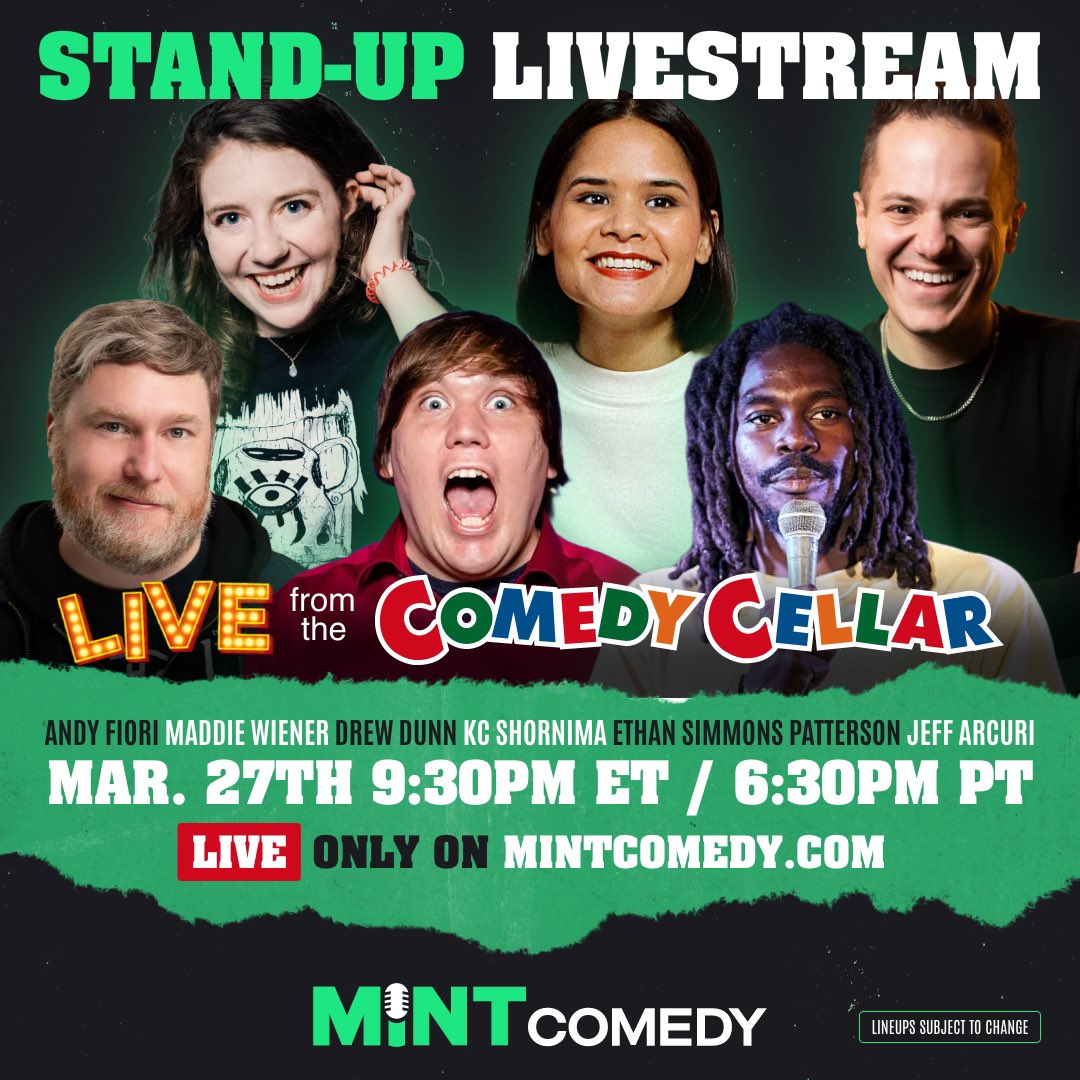 Uncensored, unedited, unavailable anywhere else. Join us for a full livestream from the legendary Comedy Cellar this Thursday night! Sign up at mintcomedy.com