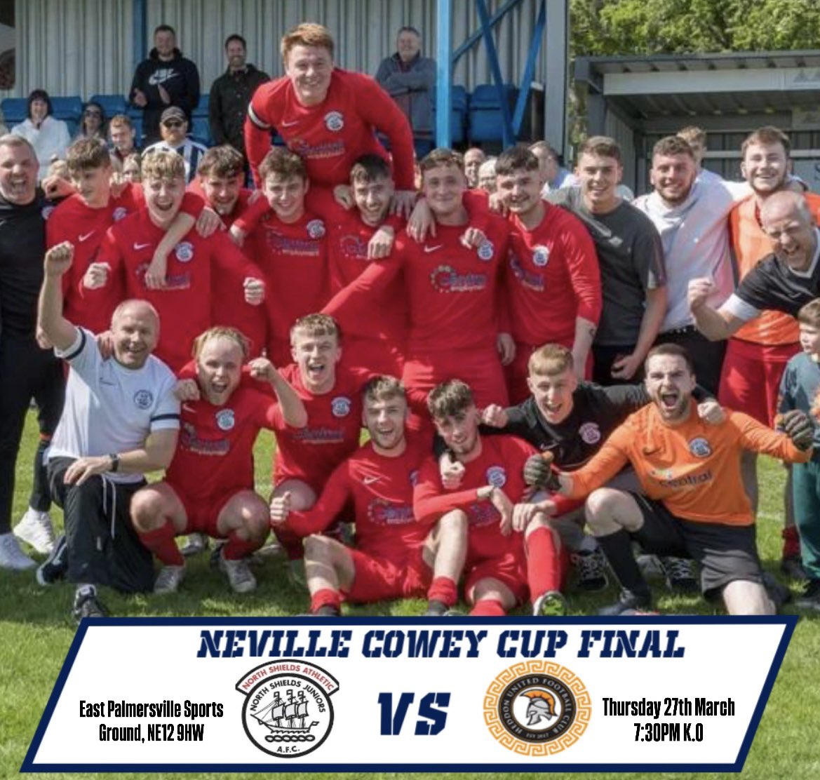 𝘾𝙐𝙋 𝙁𝙄𝙉𝘼𝙇 𝙒𝙀𝙀𝙆!//🔴

After Saturdays win we turn our attention to the Neville Cowey Cup Final on Thursday night where we face <a href="/HeddonUnitedFC/">Heddon United FC</a> 💪🏼

First cup final in the alliance for the lads so we will be looking to make it a big occasion! 

🆚𝙃𝙀𝘿𝘿𝙊𝙉