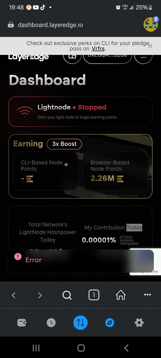 Aziciii's tweet photo. @KalilaOluchi @layeredge @layeredge now the plus sign is back again but connecting keeps getting errors https://t.co/cMLiEoZZGX