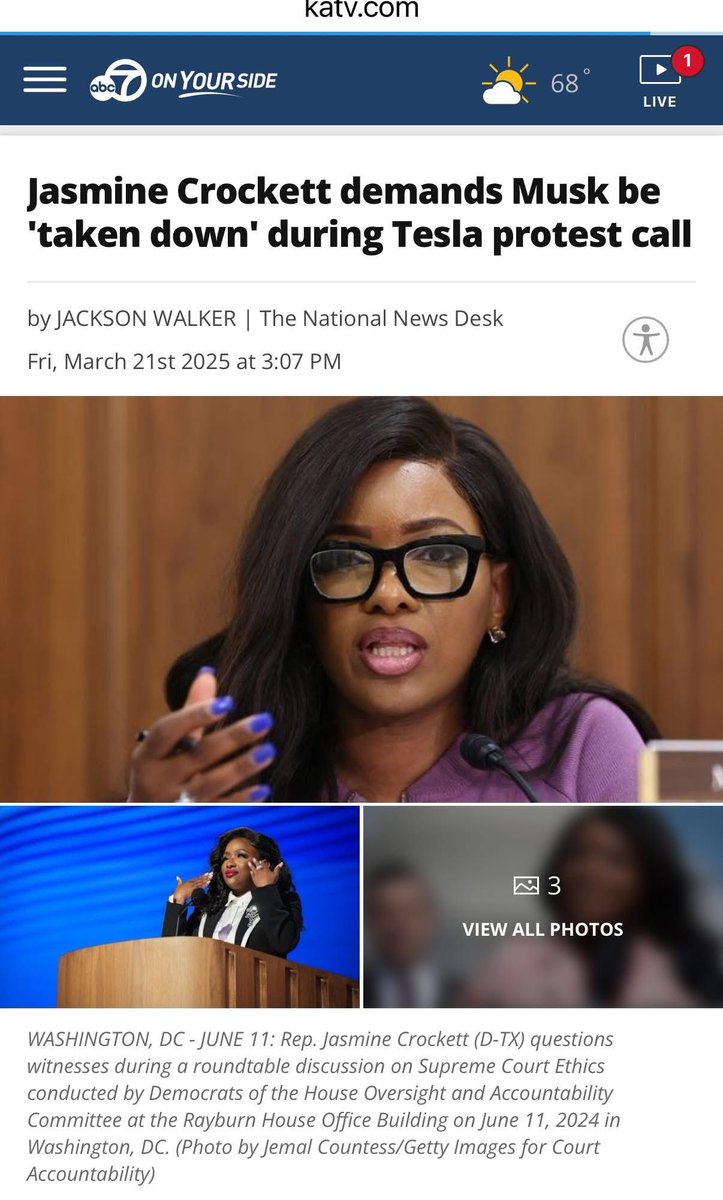 FastChance57's tweet image. Enough is Enough… Jasmine Crockett a sitting Congress person calling for Elon Musk be “taken out” she needs to be arrested and removed from Congress! #arrestJasmineCrockett 
#JasmineCrockett
#TrumpAdministration
