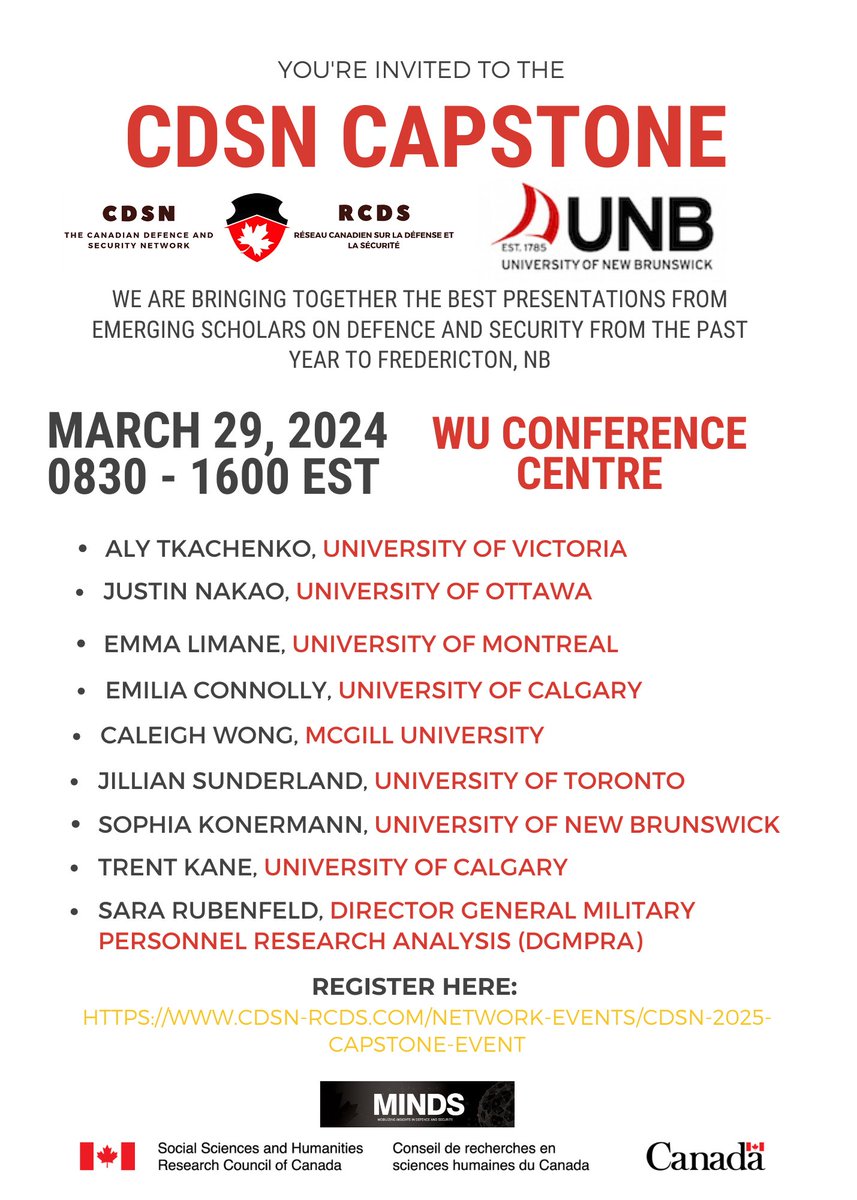 Excited to be presenting as a laureate for the Canadian Defence and Security Network Capstone  this weekend!