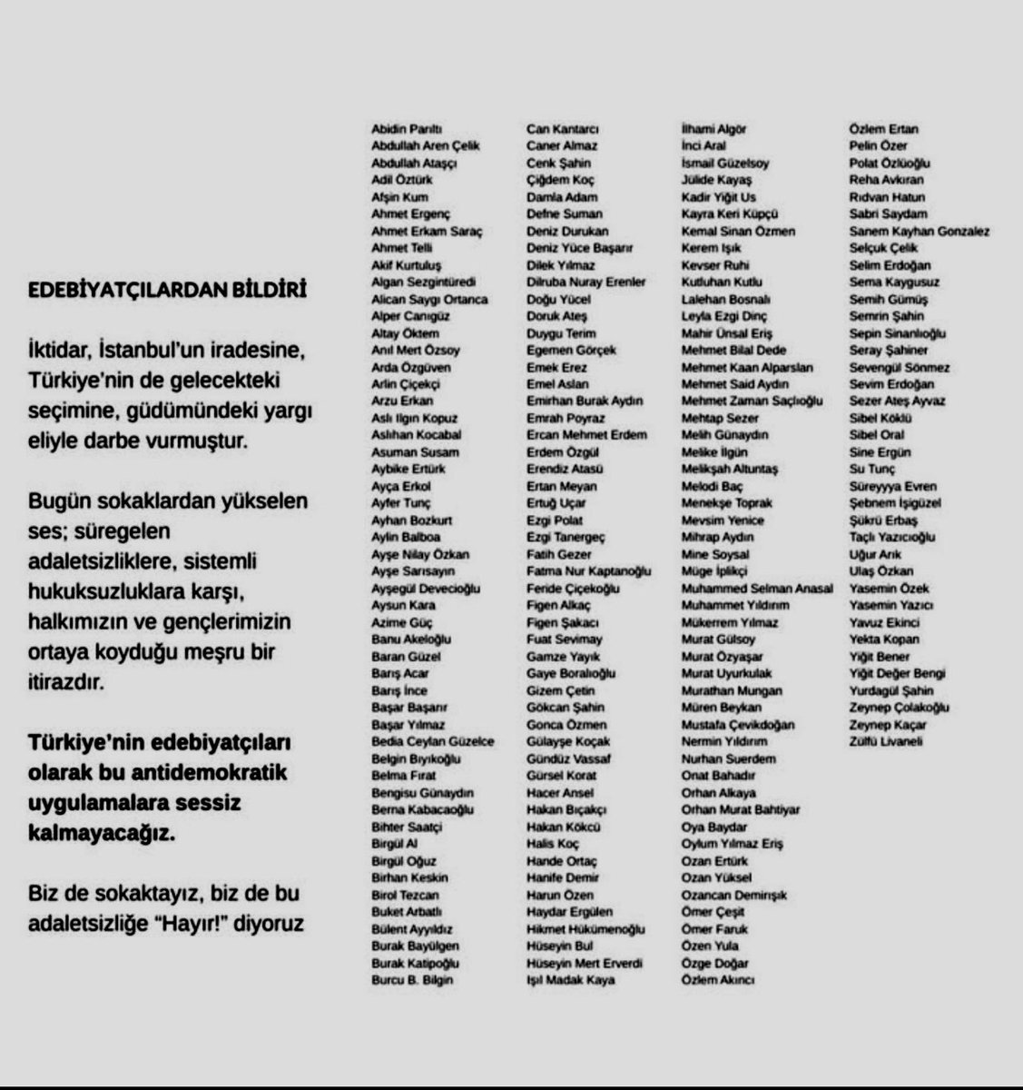 Şu listeye beni de yazsalarmış iyi olurmuş!