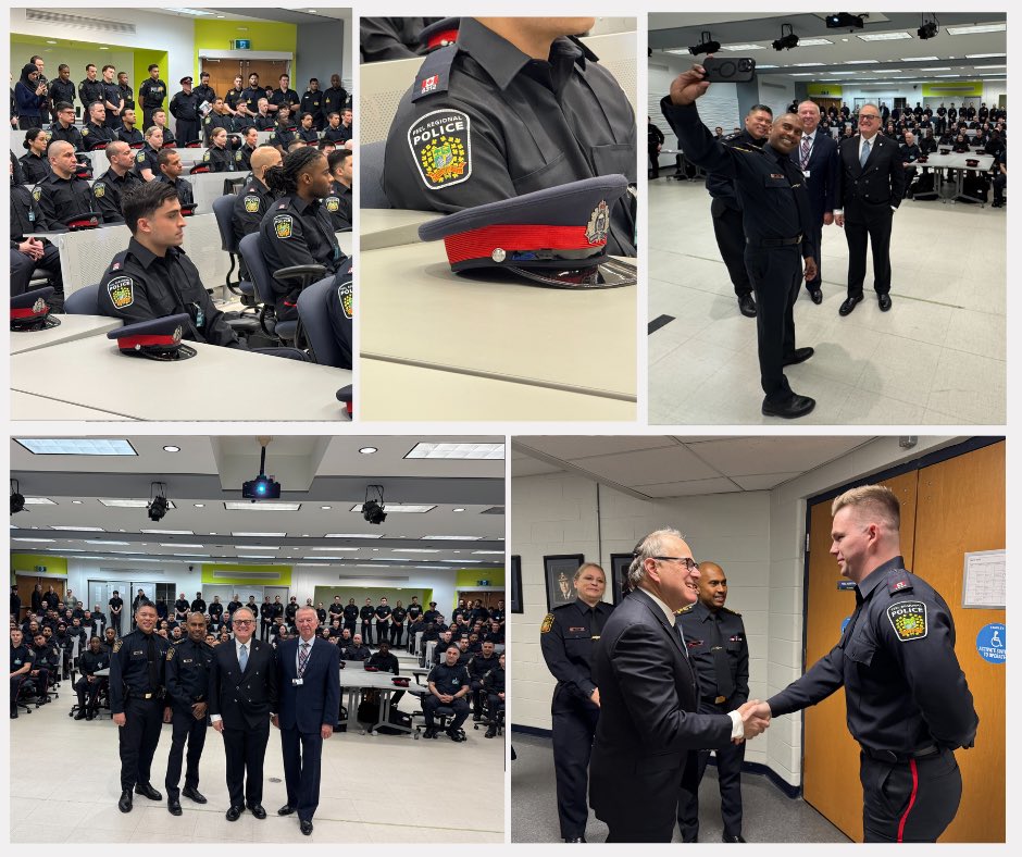 ChiefNish's tweet photo. Honoured to have @TeamKerzner, @AlBoughton & @DeputyDapat welcome the largest recruit class in @PeelPolice history — 80 strong about to attend the #OntarioPoliceCollege!

Each new cadet brings unique strengths that will better position our service to meet the region’s public safety needs. Grateful for the ongoing support from the Solicitor General & Police Board!

Good luck in the months ahead at the college!