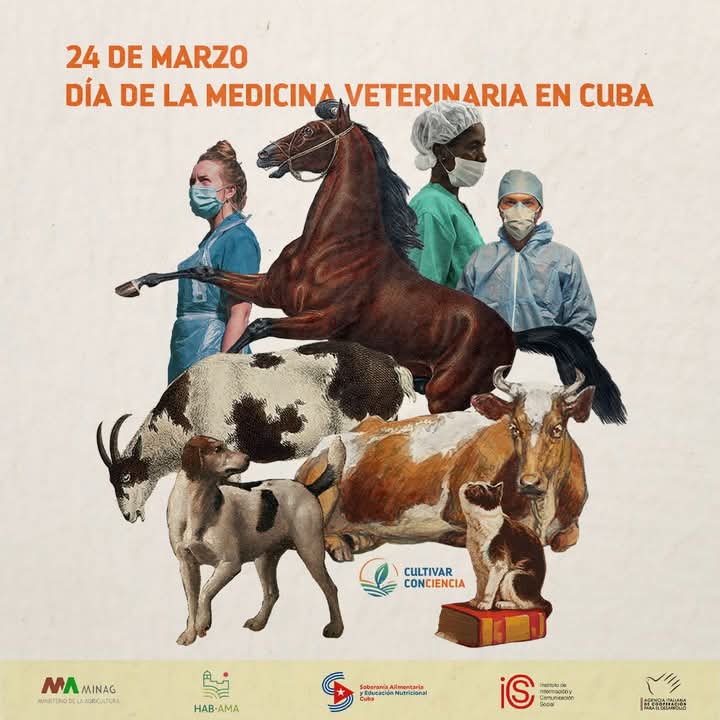 Día del Trabajador de la Medicina Veterinaria en Cuba
24/03/1961 el Comandante en Jefe Fidel Castro firmó la Resolución número 254 del Instituto Nacional de la Reforma Agraria con la cual se funda la Sección de Sanidad Pecuaria que unificó los servicios veterinarios de la nación.