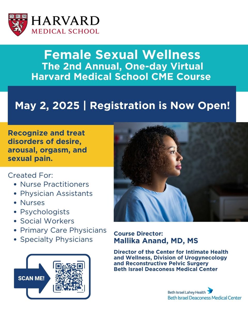 BIDMC Obstetrics and Gynecology (@bidmc_obgyn) on Twitter photo 🏆Learn from the best! This <a href="/harvardmed/">Harvard Medical School</a> CME course, led by <a href="/DrMallikaAnand/">Dr. Mallika Anand</a> features a stellar lineup of experts in OB/GYN, urology, pain management, psychology & more. 📆1-day virtual event | Enroll now: bit.ly/4hXN4Xe
#MedTwitter 🏆Learn from the best! This <a href="/harvardmed/">Harvard Medical School</a> CME course, led by <a href="/DrMallikaAnand/">Dr. Mallika Anand</a> features a stellar lineup of experts in OB/GYN, urology, pain management, psychology & more. 📆1-day virtual event | Enroll now: bit.ly/4hXN4Xe
#MedTwitter