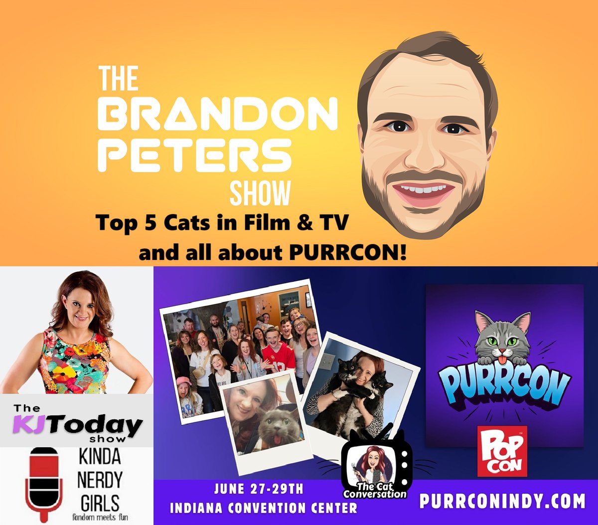 NEW EPISODE - <a href="/KJonair/">KJ TODAY</a> makes her return to share w us about PurrCon, happening inside of <a href="/PopConNation/">PopCon</a> this year as well as us dishing out the Top 5 Cats in Film &amp; TV! #cats #kittens #kitty 
Ap bit.ly/3ARR4Z6
Sp spoti.fi/40SBUNH
YT youtu.be/lxKzNweHjkg?si…
