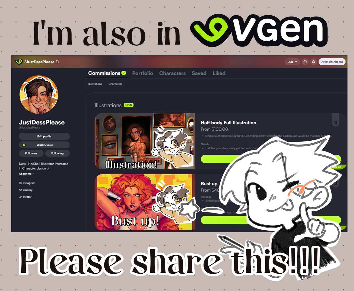 JustDessPlease's tweet image. Commissions open! :)
If you have any questions, send me a DM! I'm also in VGen!
vgen.co/JustDessPlease
#Vgen