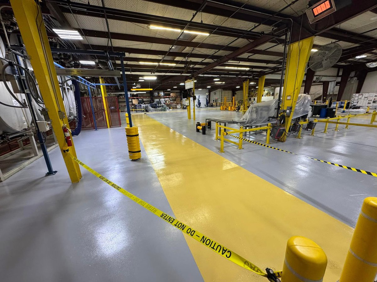 DCConceptsDFW's tweet photo. Phase 5 Complete
Working nights using our quick-cure flooring system (9000 PSI!) to complete multiple coats in a single shift. By 7 AM, this manufacturing facility was ready to roll with zero downtime.
Non-slip. Fork truck durable. Lifetime performance.

Proudly American made. 🇺🇸 https://t.co/2LhOsao2Kp