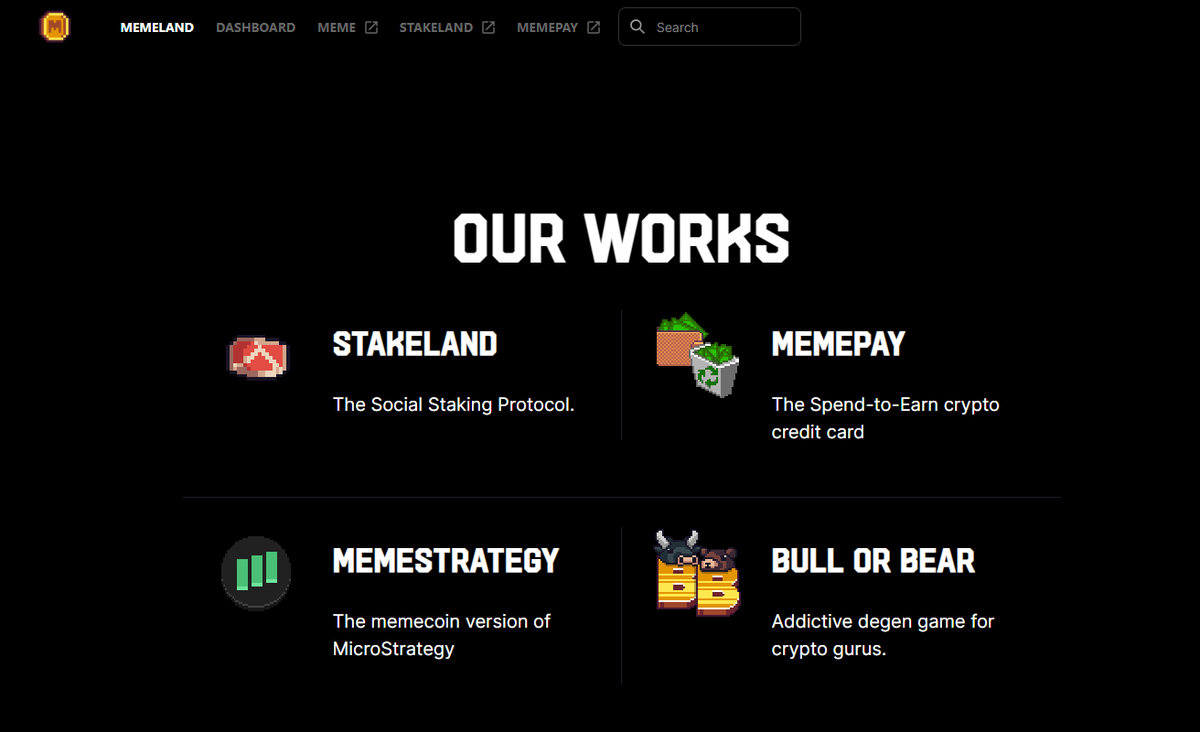 axelroode's tweet photo. The @Memeland team has
just updated its official website
— and it's confirming that
@MemeStrategy is directly
connected to Memeland. https://t.co/5qf2CyZ4v5