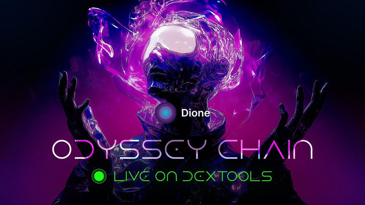 We proudly announce Odyssey Chain's integration with DEXTools to offer real-time market data, enhanced token discovery, and streamlined trading.

dextools.io/app/en/odyssey…

Why is this important:

For $DIONE, this is a strategic step to leverage
<a href="/DEXToolsApp/">DEXTools</a> established user base