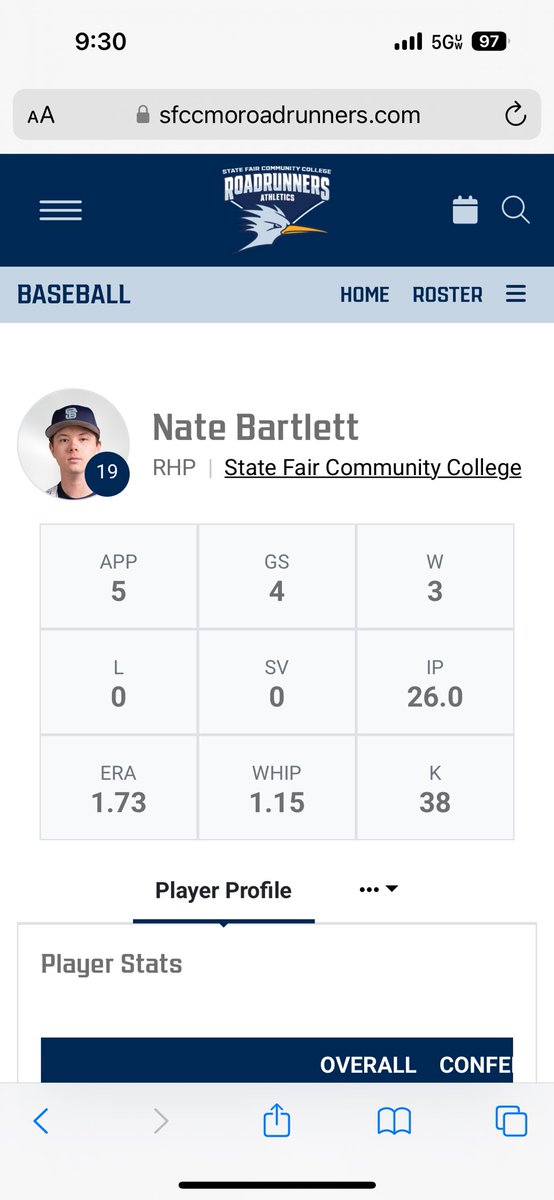 Nate_Bartlett_2's tweet photo. This weekend: 6 IP, 0R, 2H, 9K

On the season: 1.73 ERA (1st in region 16)
13.15 K/9
.163 BAA

FB up to 91 (high vert)
Gyro CT up to 87
Mid-upper 70s CB
CH upper 70s-low 80s

Still uncommitted 

@BallinBill98 @BUncommitted @FlatgroundApp @The_Noah_Sharp https://t.co/5Pf1W1eCwT