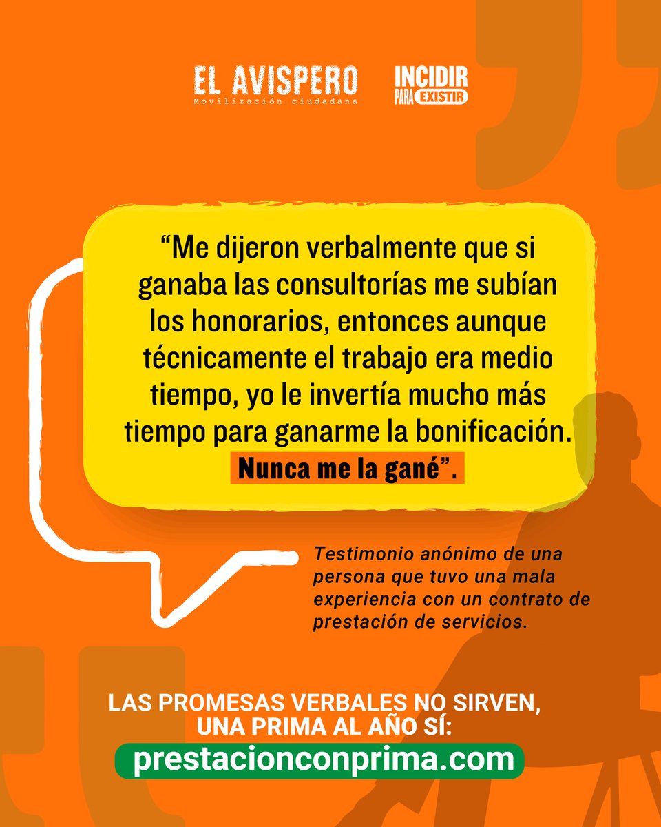 🌬️ La dignidad laboral para los prestadores de servicios no puede seguir siendo promesas en el viento. Una prima del 25% después de un año en una empresa es un paso hacia el reconocimiento y la estabilidad. Firma y comparte para hacerlo realidad 👉 prestacionconprima.com