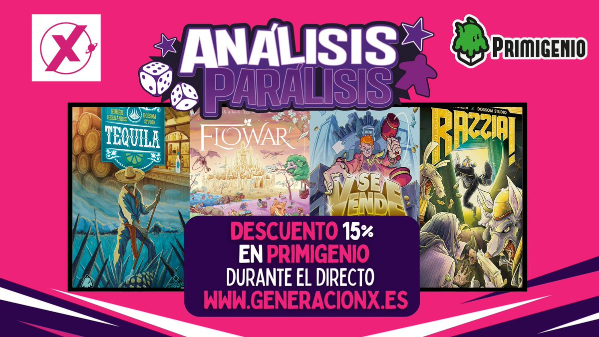 GeneraciónX Tirso (@genxtirso) on Twitter photo ¡Hoy por fin nuestros ruegos a los dioses ancestrales han sido escuchados! Estaremos con la gente de <a href="/EdPrimigenio/">Primigenio</a> en <a href="/APJUEGOS/">Análisis-Parálisis</a> viendo todas las novedades de este año. ¡Podréis conseguir un 15% de descuento editorial durante el directo!
twitch.tv/analisisparali… ¡Hoy por fin nuestros ruegos a los dioses ancestrales han sido escuchados! Estaremos con la gente de <a href="/EdPrimigenio/">Primigenio</a> en <a href="/APJUEGOS/">Análisis-Parálisis</a> viendo todas las novedades de este año. ¡Podréis conseguir un 15% de descuento editorial durante el directo!
twitch.tv/analisisparali…