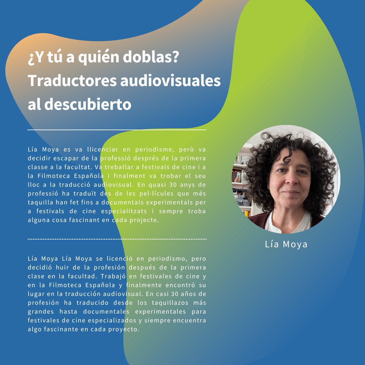 ¿Te interesa la traducción audiovisual? ¡Pues no te pierdas esta pedazo de mesa redonda el jueves 10 de abril de 12:45 a 14:15 h! Déjales las preguntas que tengas en este formulario 💙

docs.google.com/forms/d/e/1FAI…