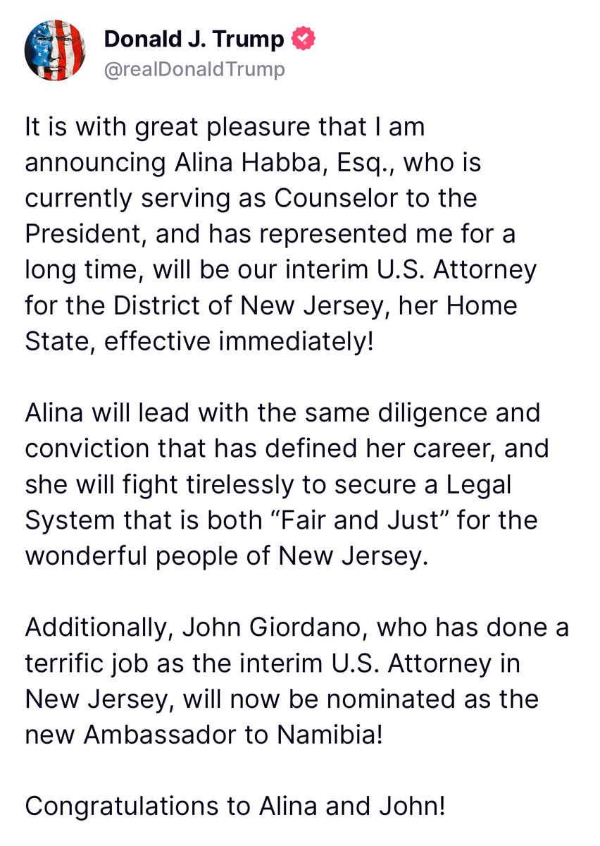 Congratulations, <a href="/AlinaHabba/">Alina Habba</a>!