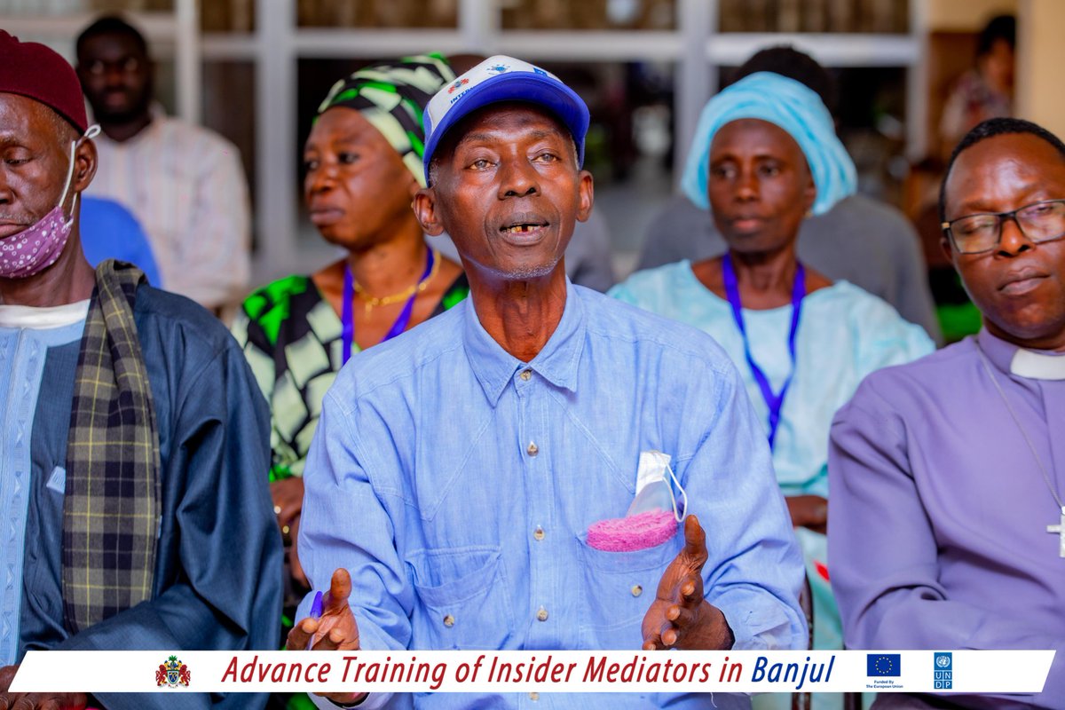 modoulamingass1's tweet photo. last Weekend: Resource Person 

have some fruitful engagement with Insider Mediators in Banjul, including Religious Leaders, Youth, Women, Persons With Disabilities, and Councillors.
Focus on strengthening the #Insider #Mediation skills in Banjul 

#SDG16 I #WANEP I #PeaceNetwork https://t.co/PqYAvs06Ny