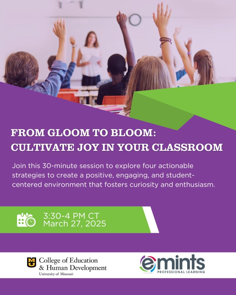 Join us on March 27th for a 30-minute workshop where we will explore how to create a positive, engaging, and student-centered environment in your classroom.

Register here: emints.org/events/from-gl…

#Workshop #ProsocialEd #prosocial #ProsocialEducation