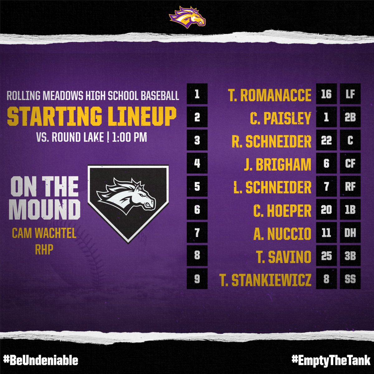 Game #4 - Mustangs are on this afternoon at Lee Pfund Stadium against Round Lake. 1:00pm first pitch.