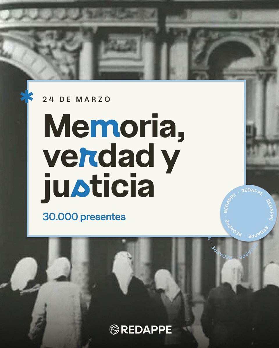 REDAPPE's tweet photo. Hoy #24M recordamos y honramos a todas las víctimas del terrorismo de Estado en Argentina.

Desde REDAPPE reafirmamos nuestro compromiso con los Derechos Humanos, acompañando a familiares y organismos en su incansable lucha por verdad y justicia. https://t.co/8C8yBUhZ3B