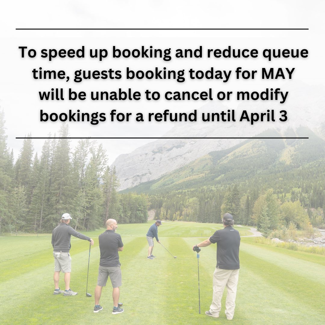 MAY BOOKINGS TODAY! kananaskisgolf.com